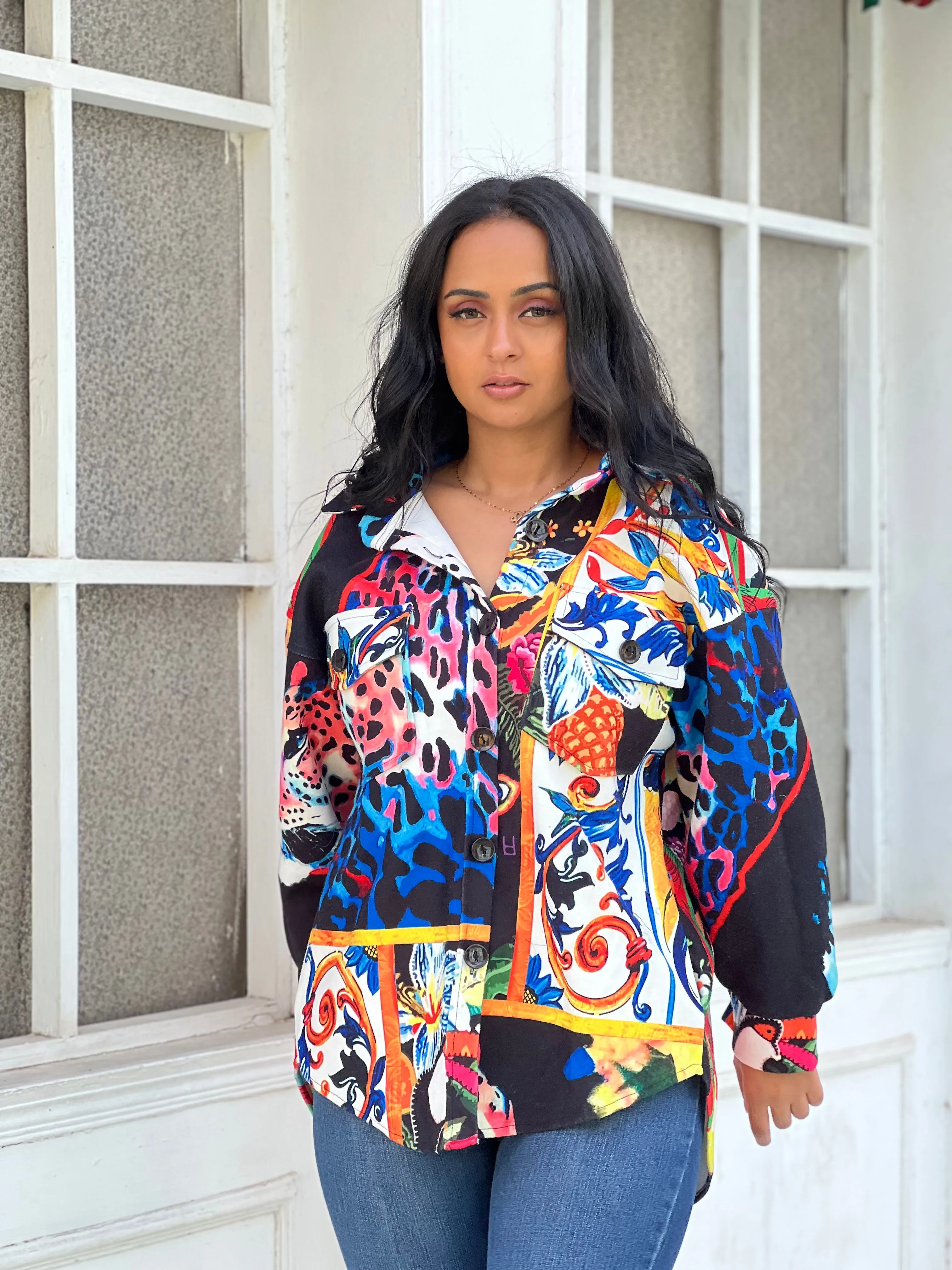 All patterned Shacket