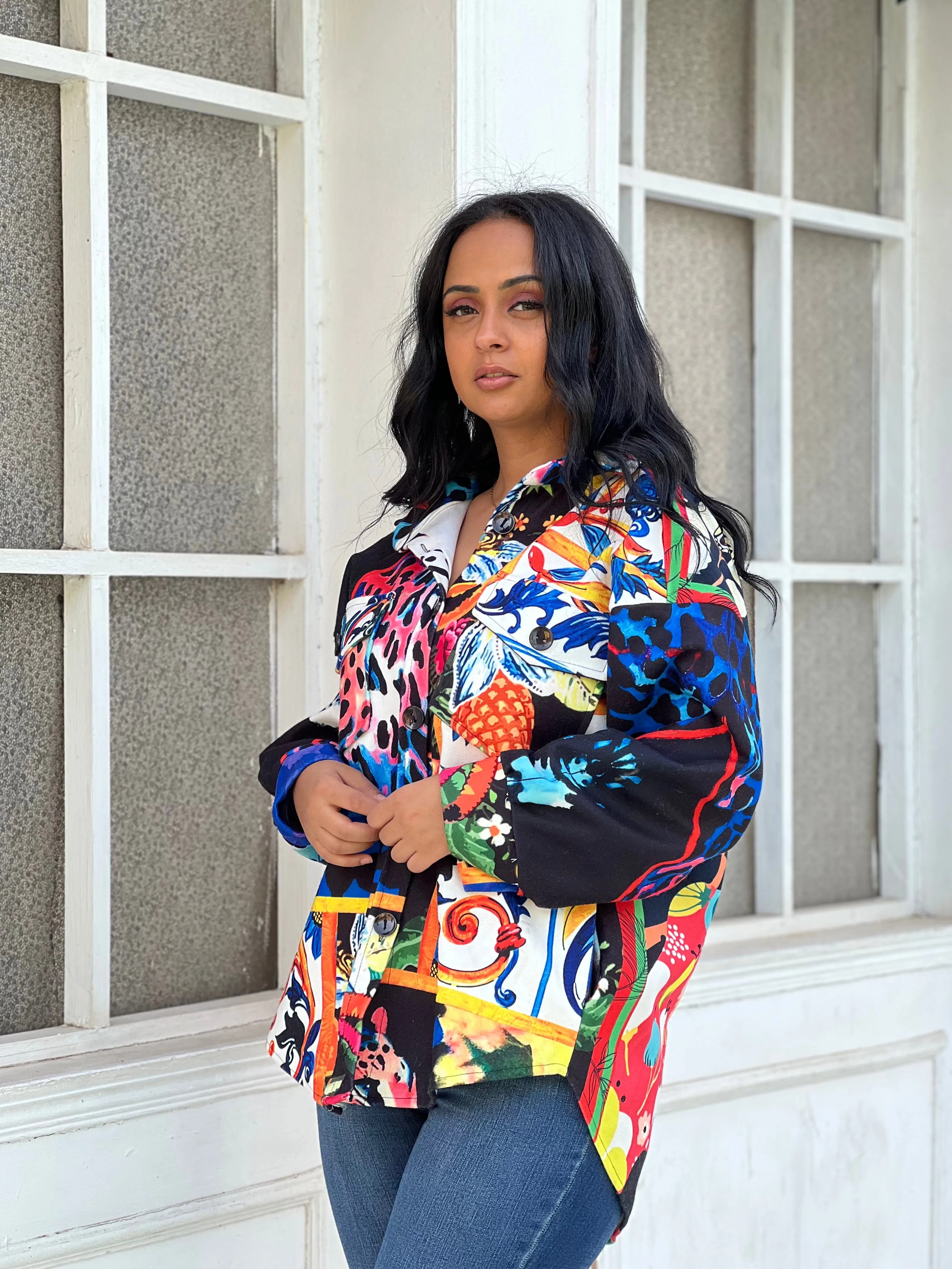 All patterned Shacket