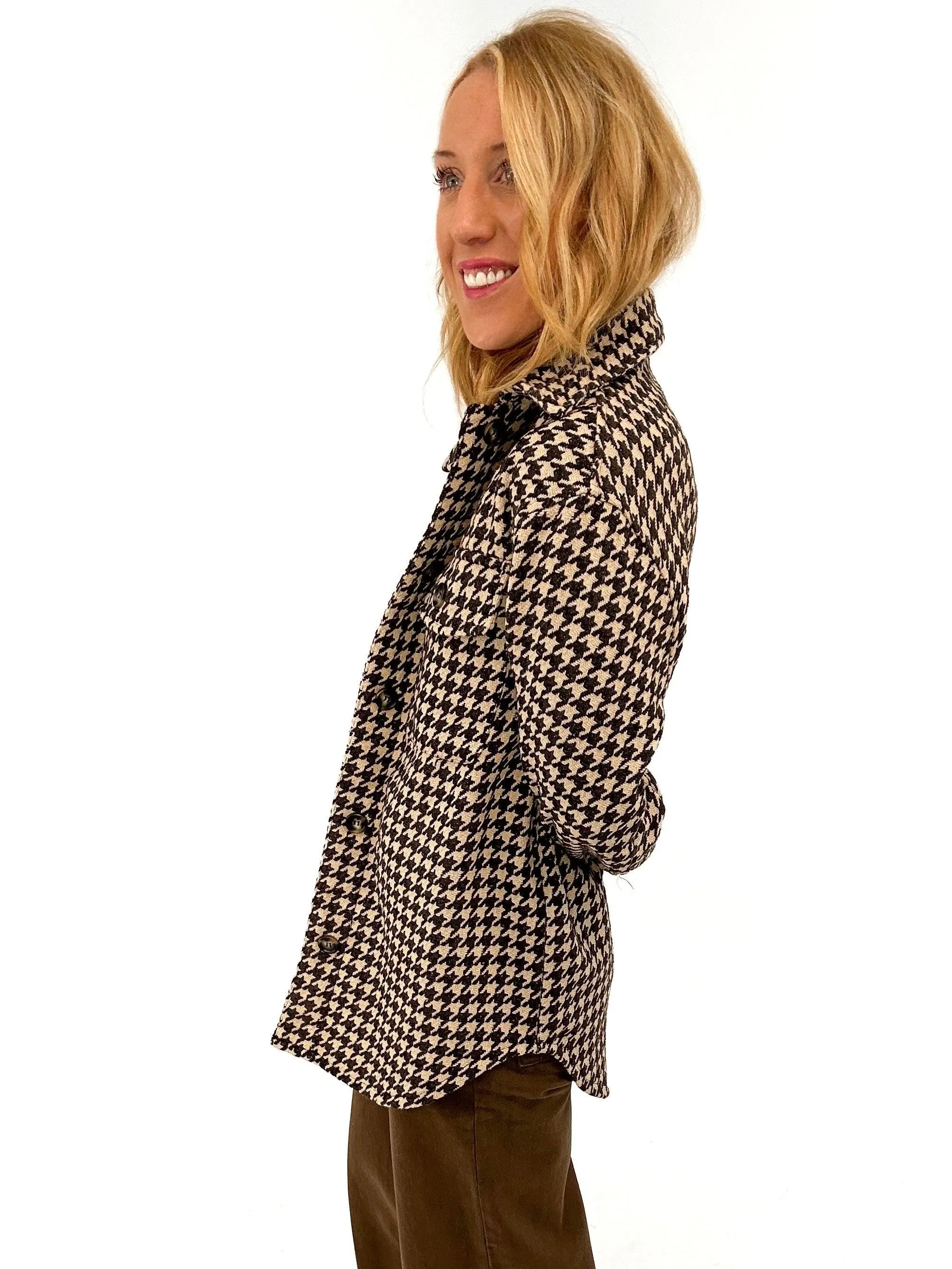 All That's Houndstooth Shacket