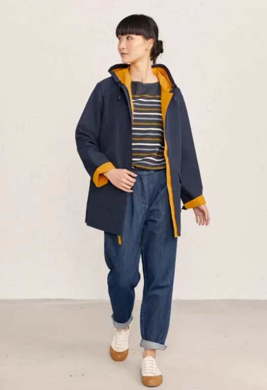 Blauwe of gele regenjas | Seasalt Cornwall the reversible raincoat sunglow
