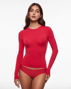 Brushed Crewneck Long Sleeve Top