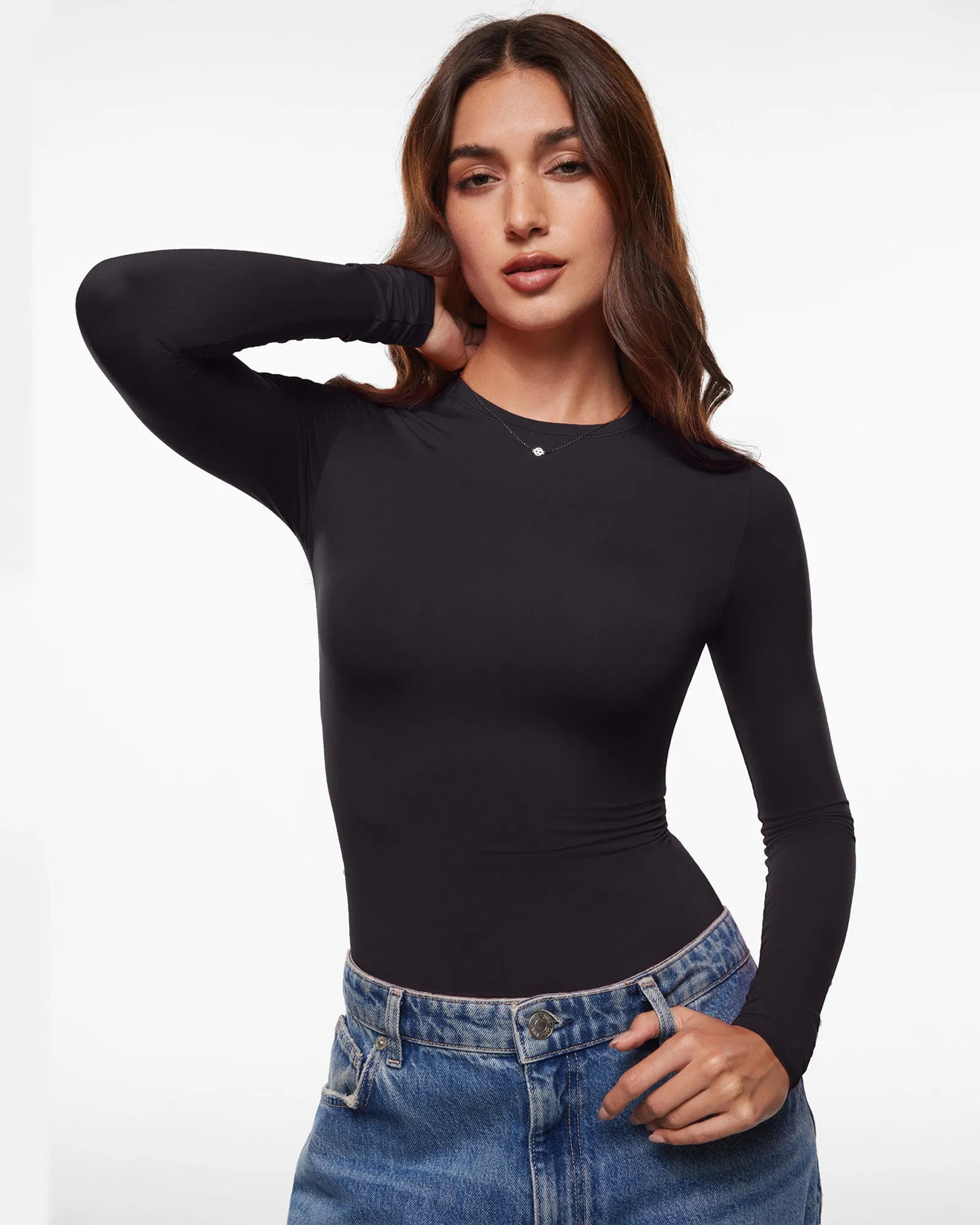 Brushed Crewneck Long Sleeve Top