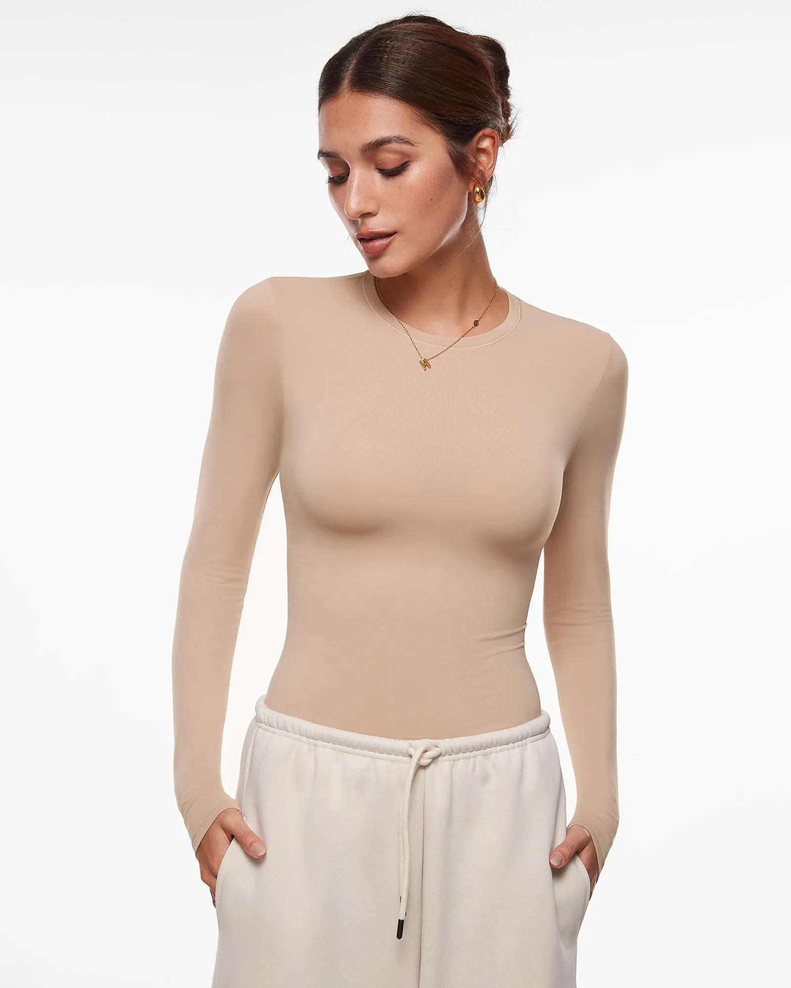 Brushed Crewneck Long Sleeve Top