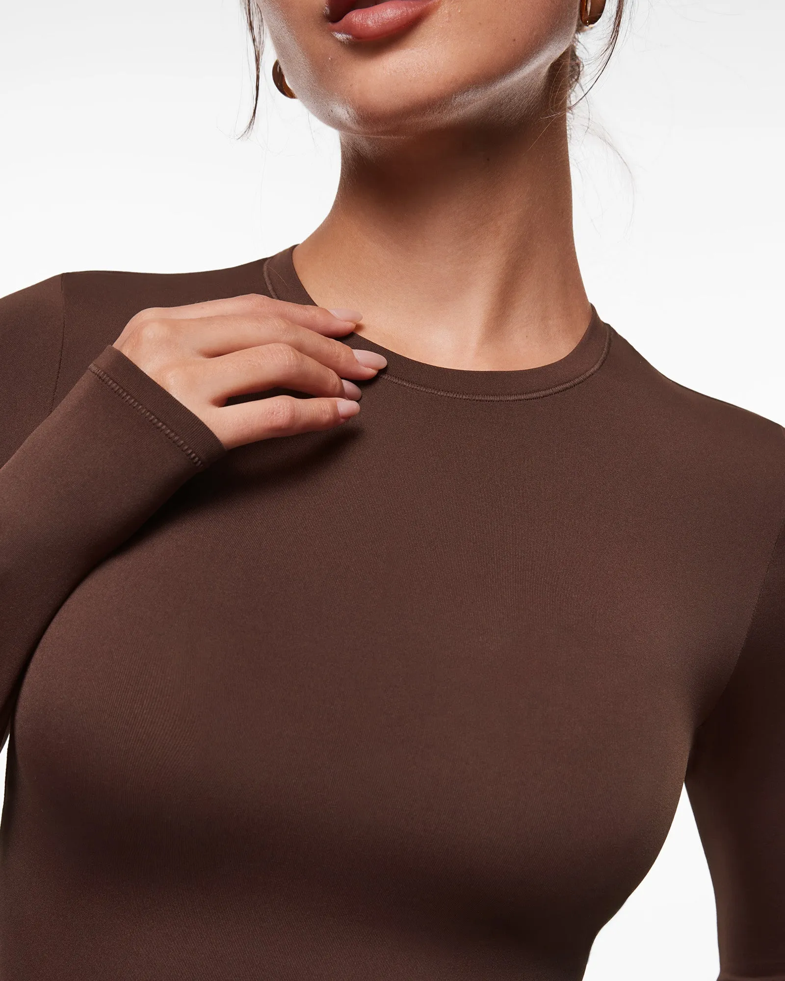 Brushed Crewneck Long Sleeve Top