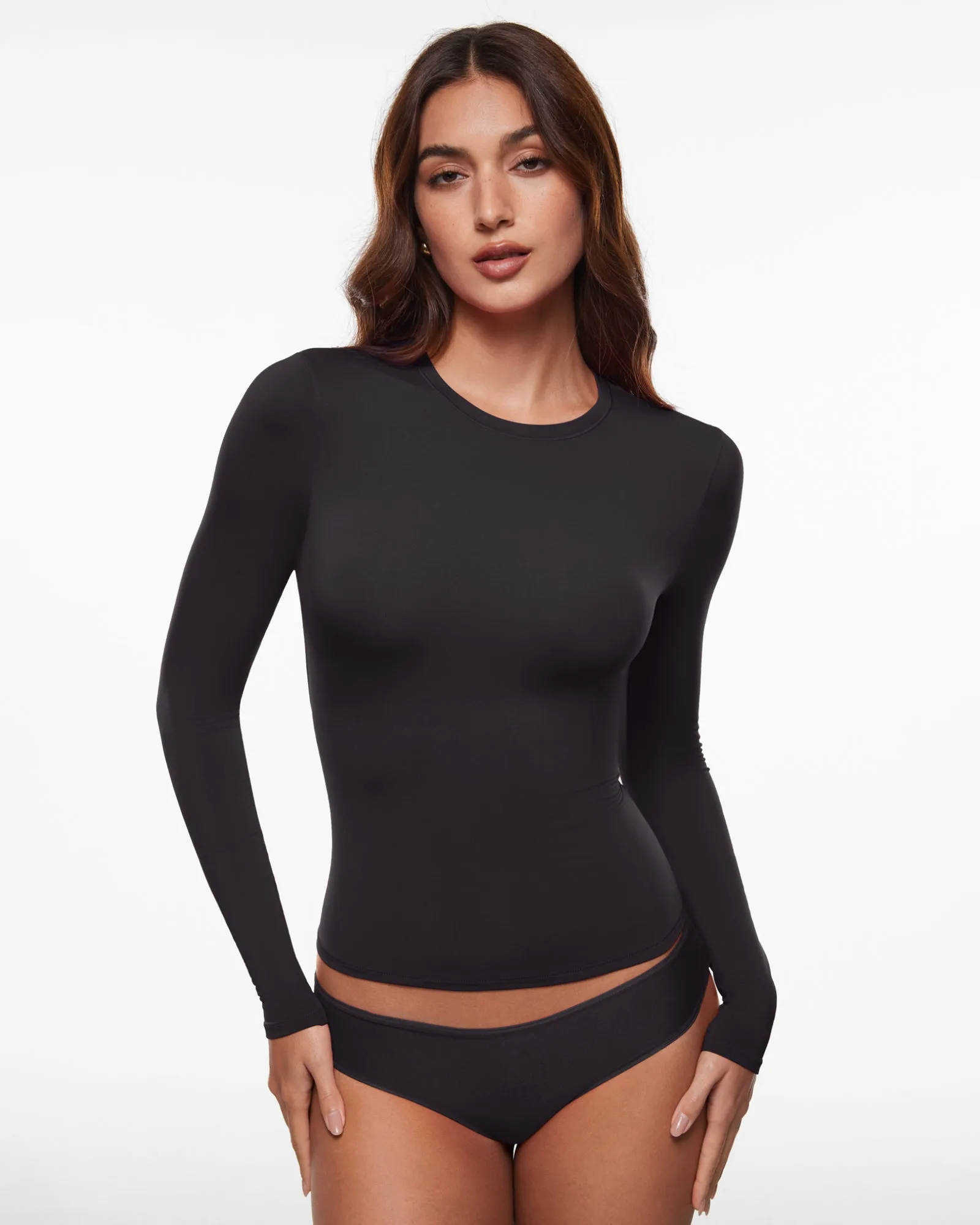 Brushed Crewneck Long Sleeve Top
