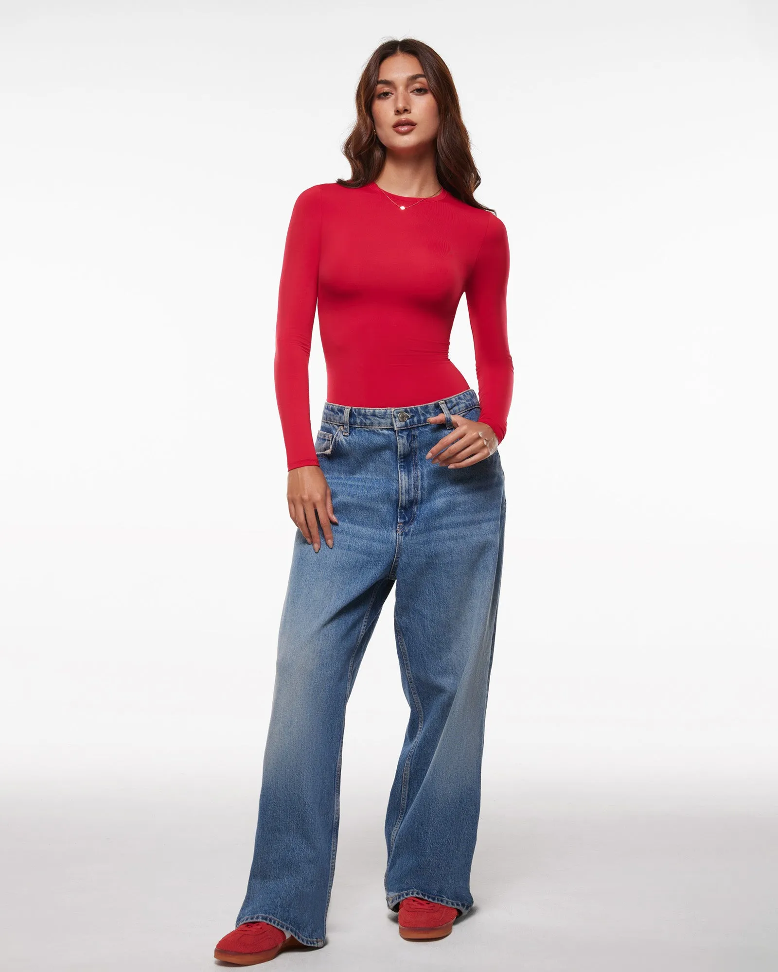 Brushed Crewneck Long Sleeve Top