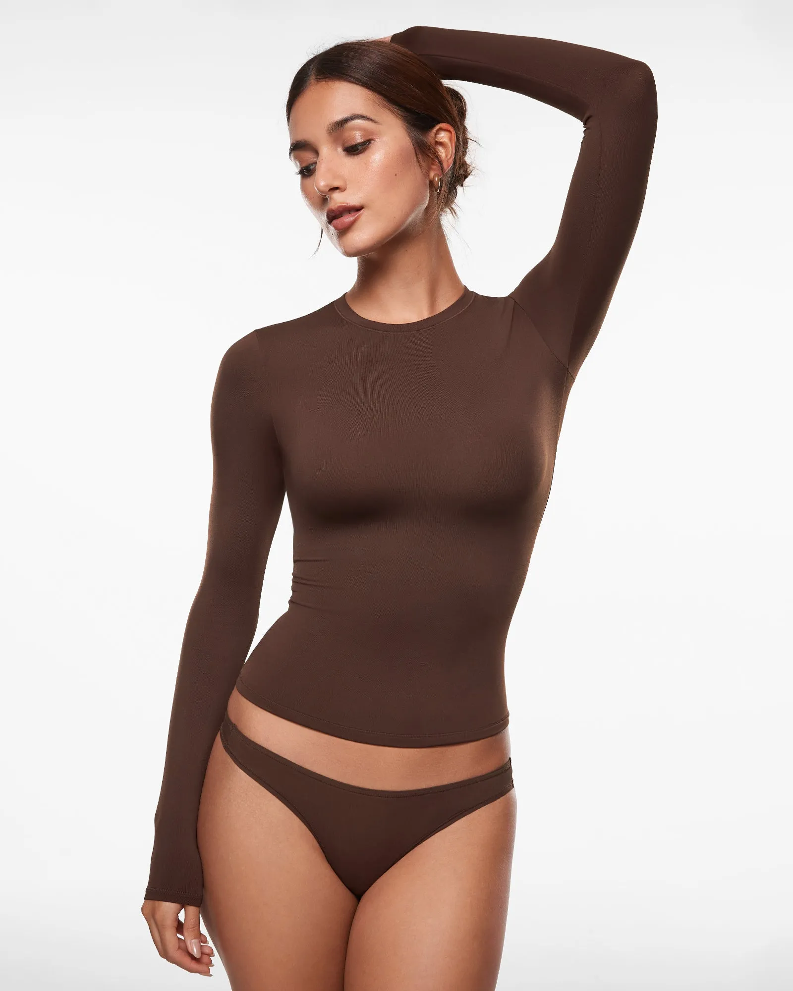 Brushed Crewneck Long Sleeve Top