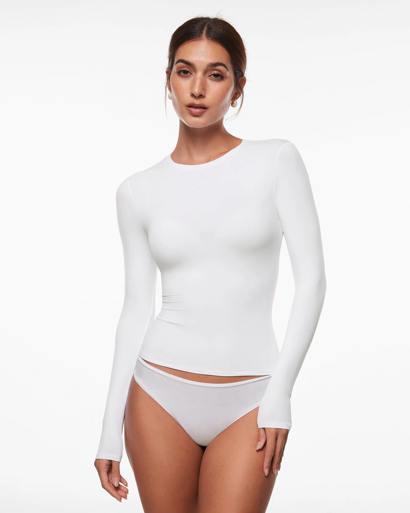 Brushed Crewneck Long Sleeve Top