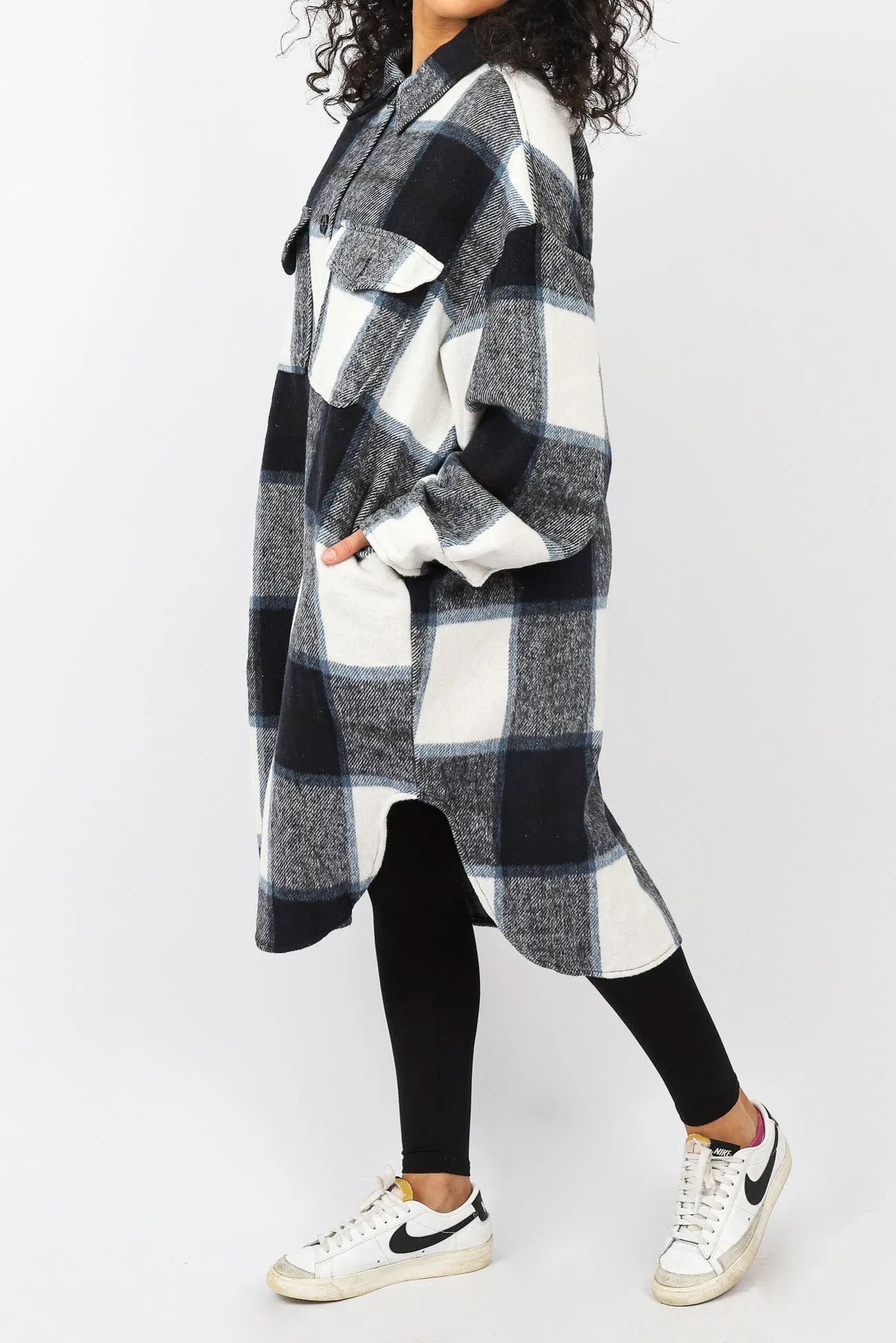 Check Long Shacket Luxe