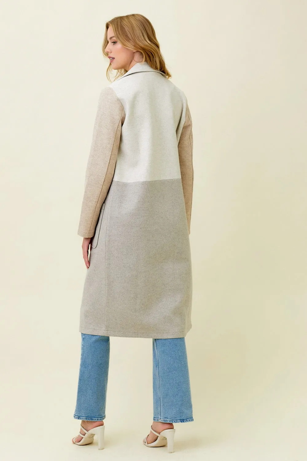 Color Block Long Coat