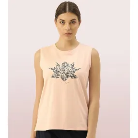 Enamor-E133 STAY COOL TANK | CREW NECK ANTI-ODOUR STRETCH COTTON MUSCLE TANK WITH GRAPHIC PRINT