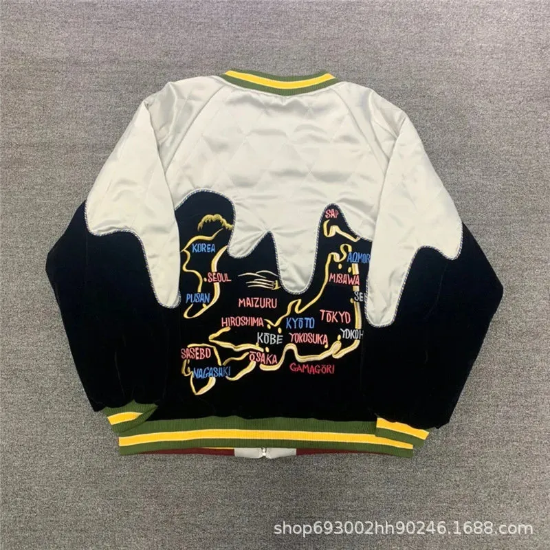 Japanese Embroidered Streetwear Baseball Jacket