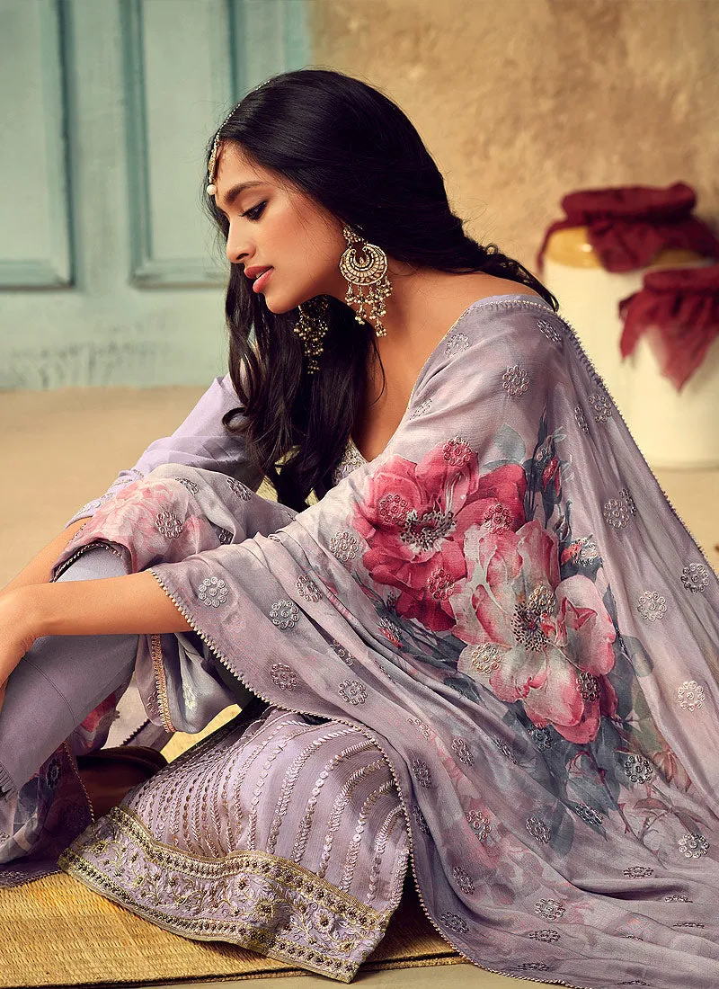 Lilac Purple Designer Pakistani Salwar Kameez