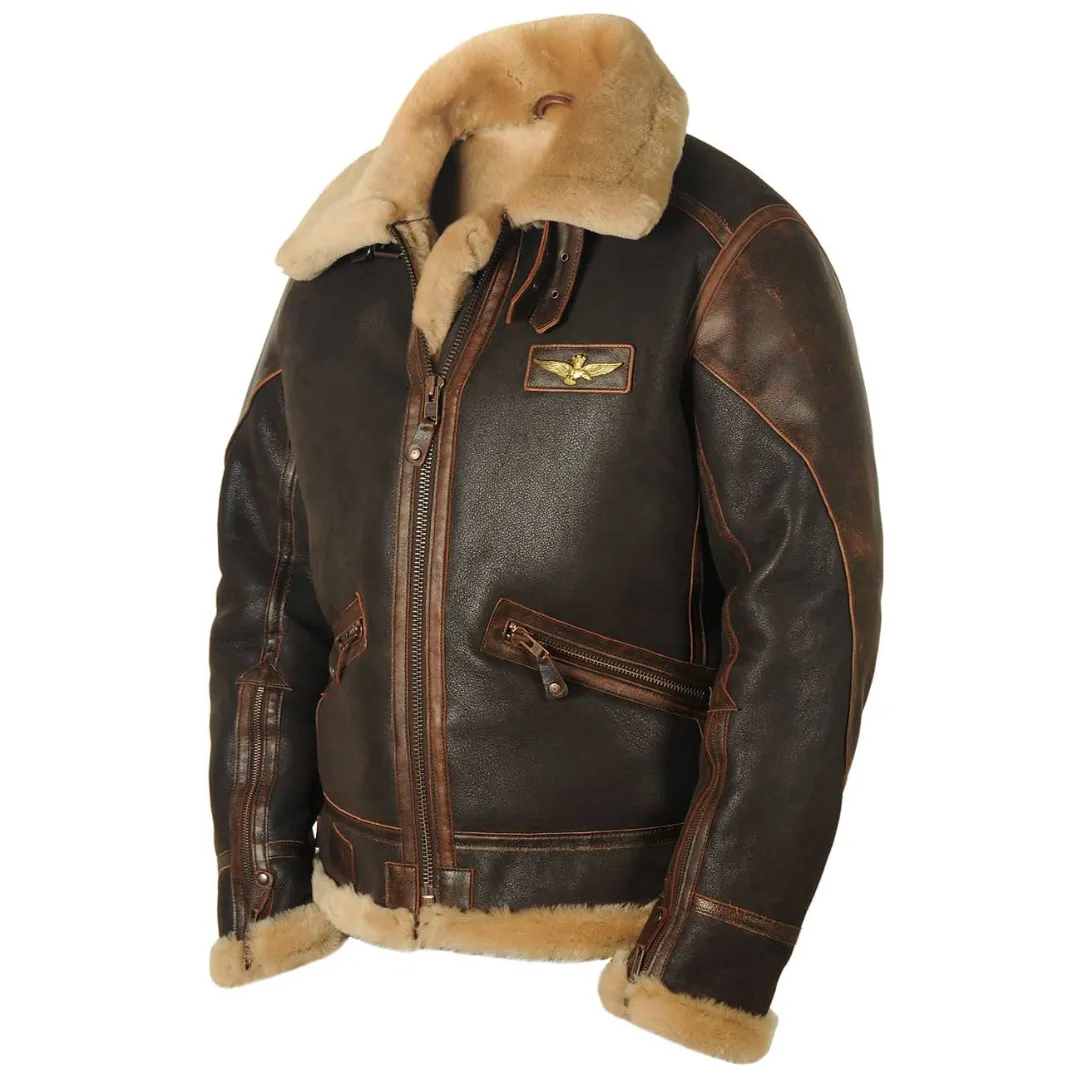 Ronan™ | Aviator Shearling Leather Jacket