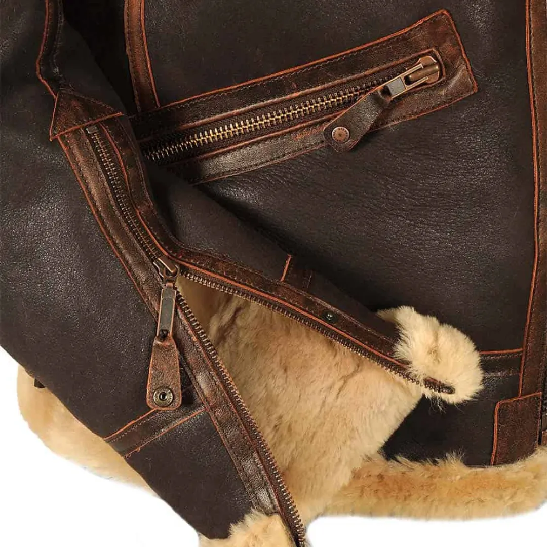 Ronan™ | Aviator Shearling Leather Jacket