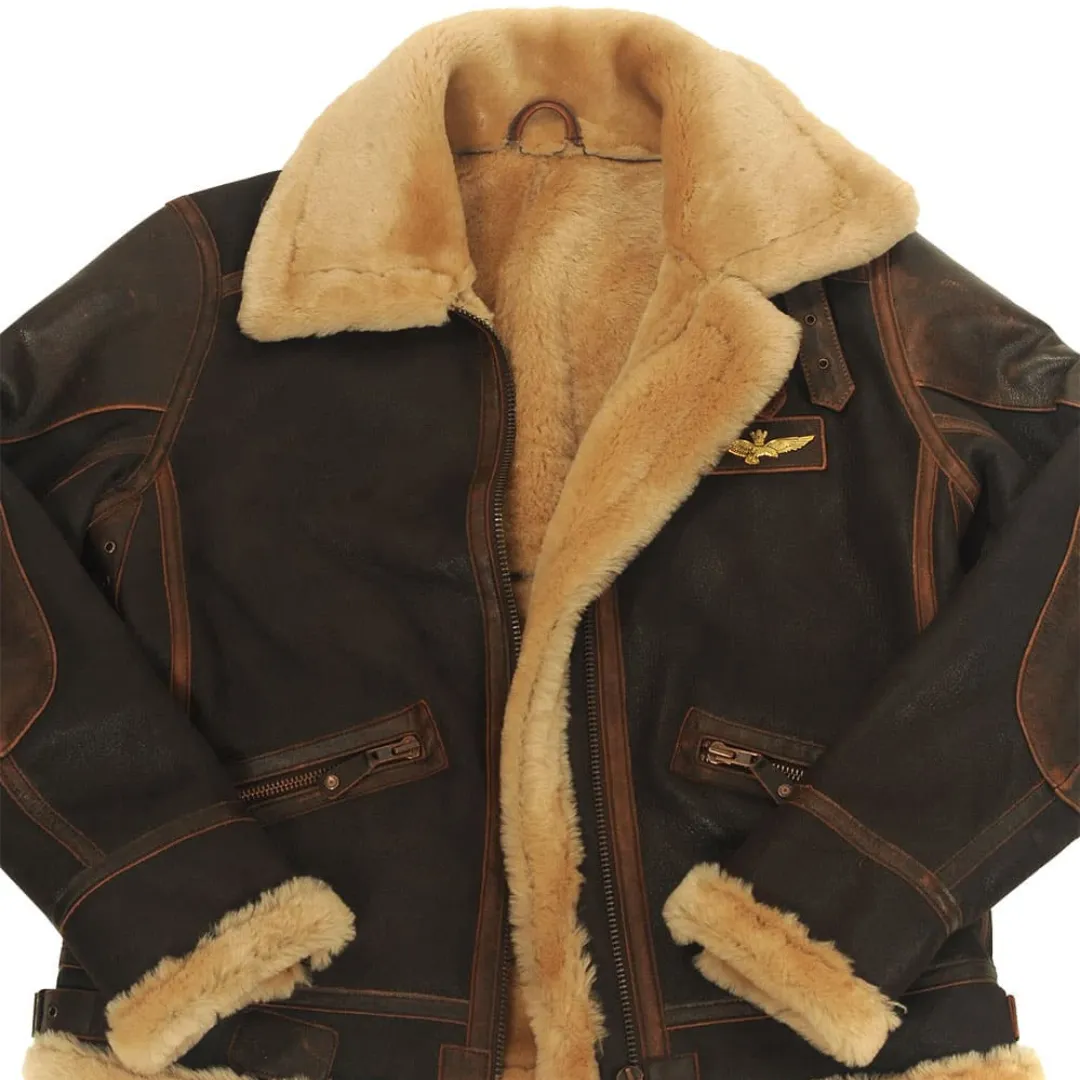 Ronan™ | Aviator Shearling Leather Jacket