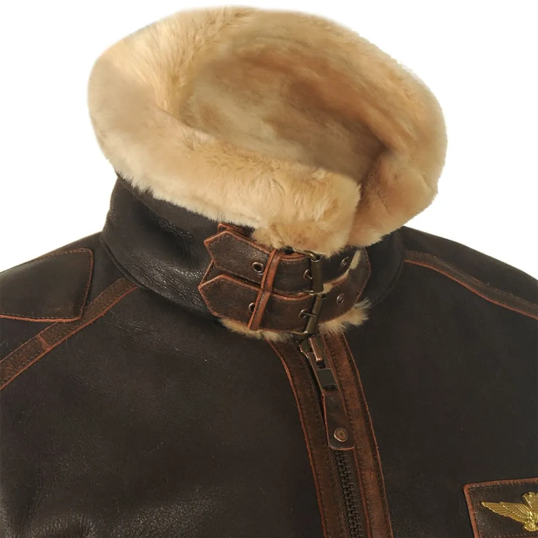 Ronan™ | Aviator Shearling Leather Jacket