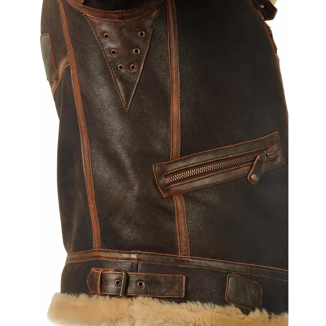 Ronan™ | Aviator Shearling Leather Jacket