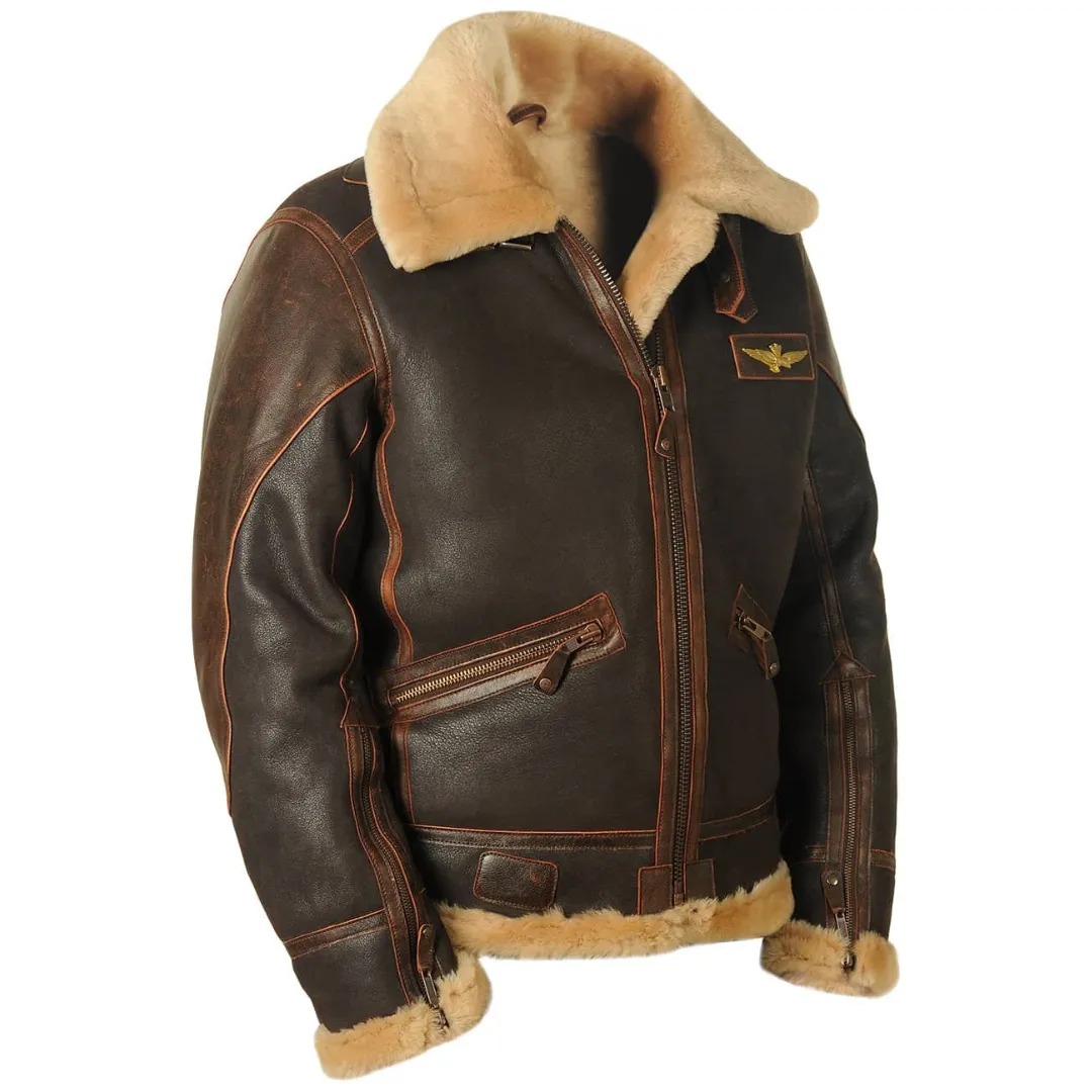 Ronan™ | Aviator Shearling Leather Jacket