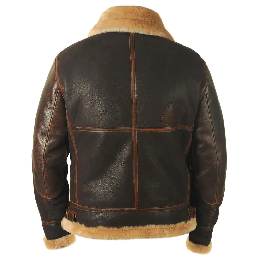 Ronan™ | Aviator Shearling Leather Jacket