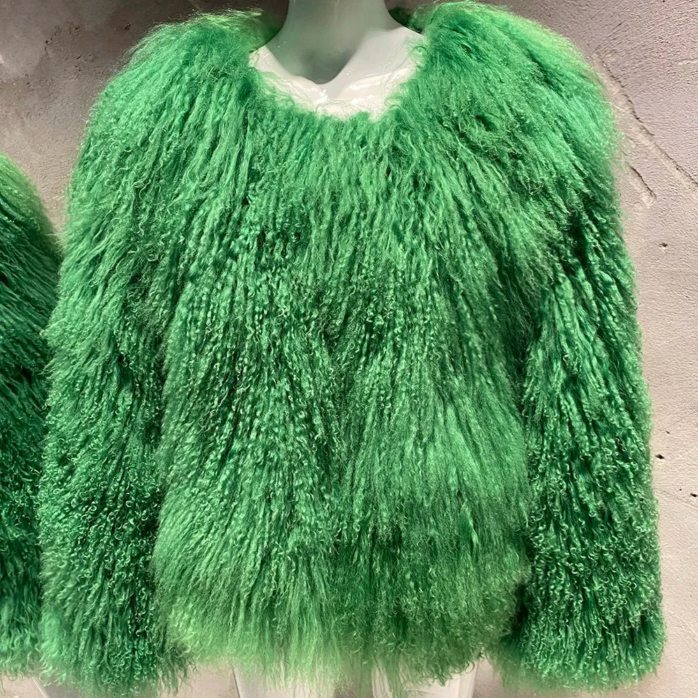 Tibet-Lamb Curly Shearling Jacket
