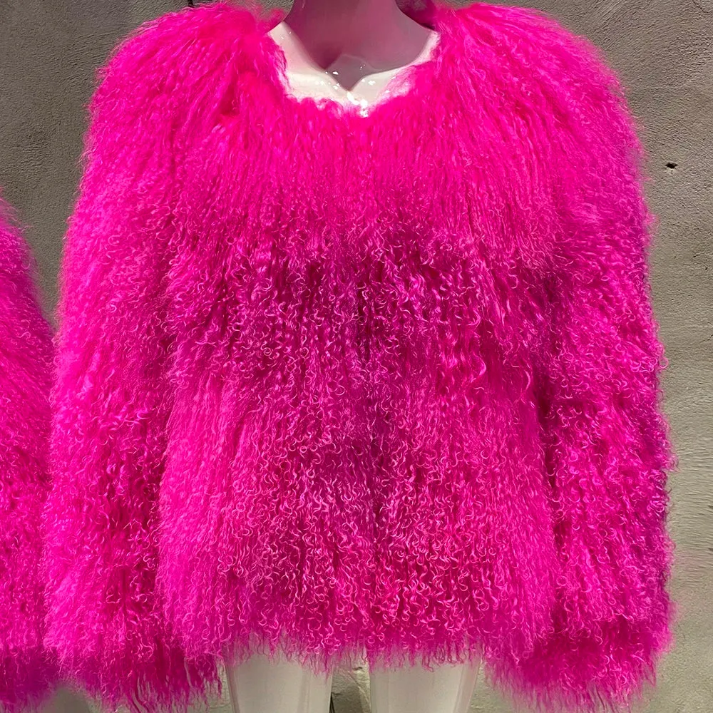 Tibet-Lamb Curly Shearling Jacket