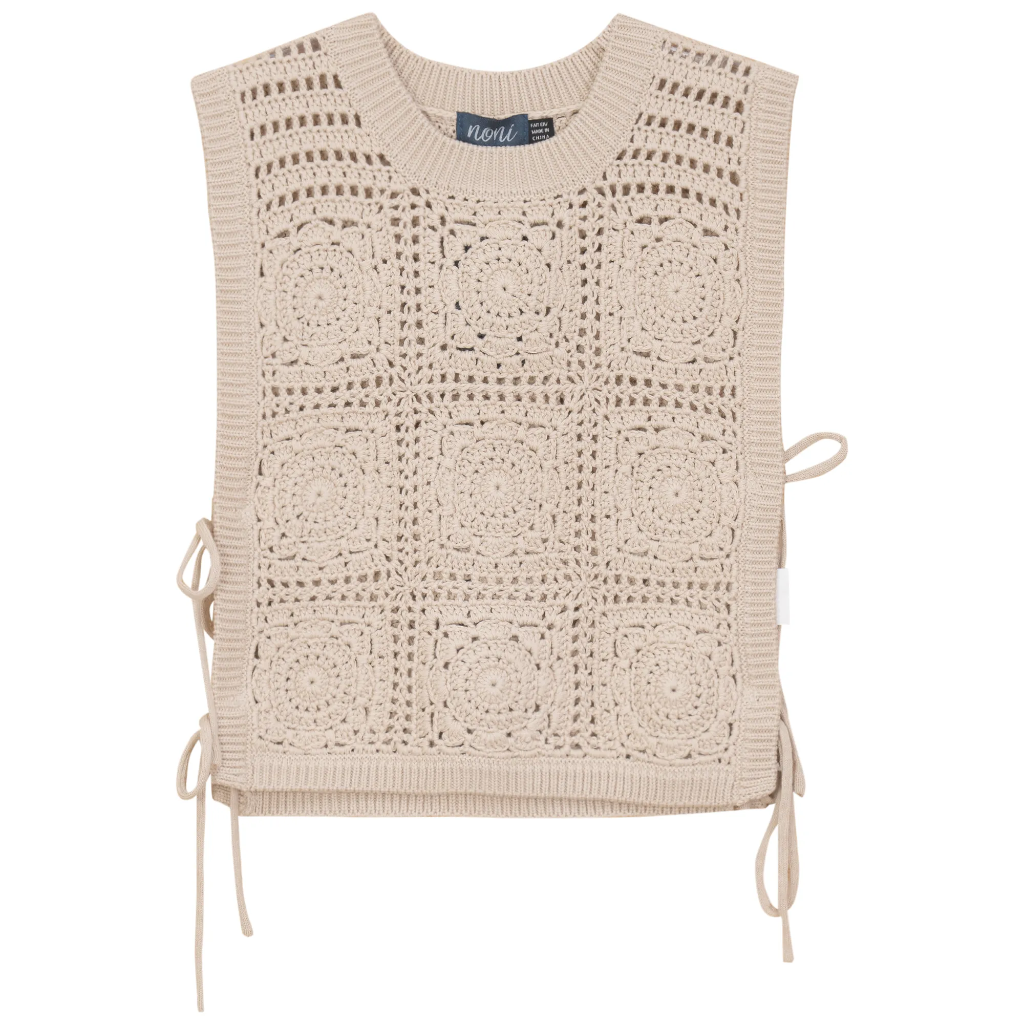 vest crochet knitted - dark almond