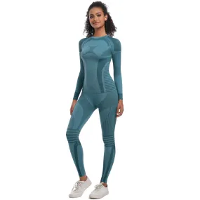 Women Wicking Thermal Sports Ski Yoga Two Piece Pant Sets