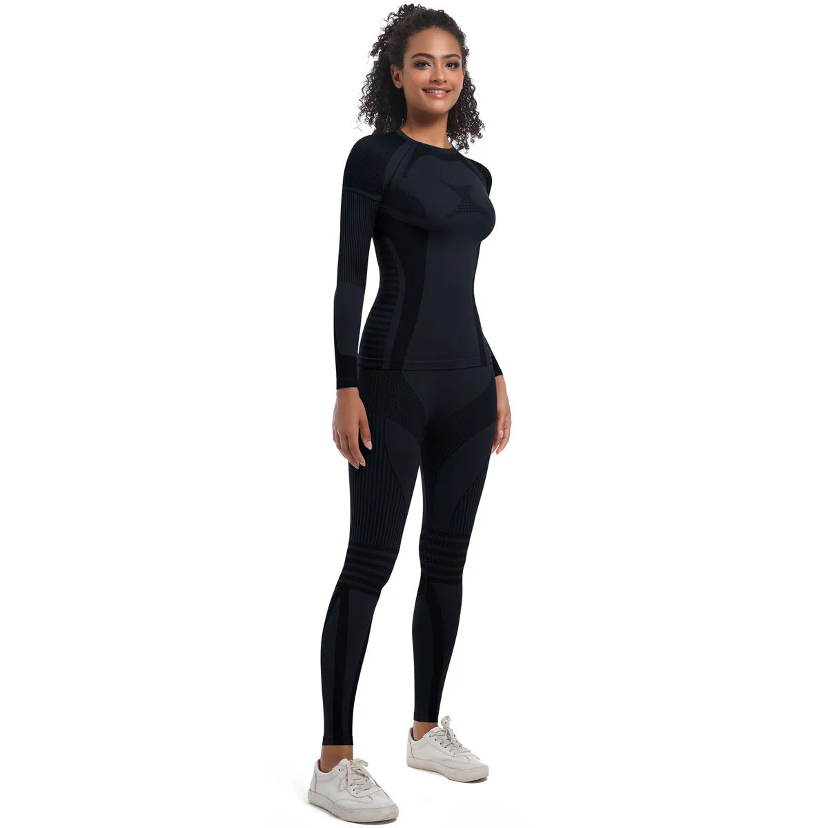 Women Wicking Thermal Sports Ski Yoga Two Piece Pant Sets