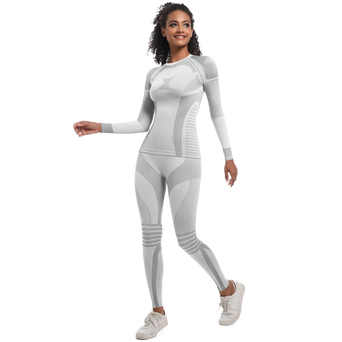 Women Wicking Thermal Sports Ski Yoga Two Piece Pant Sets