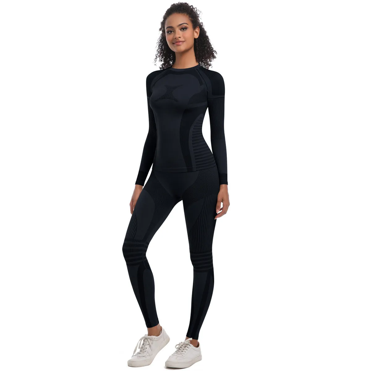 Women Wicking Thermal Sports Ski Yoga Two Piece Pant Sets