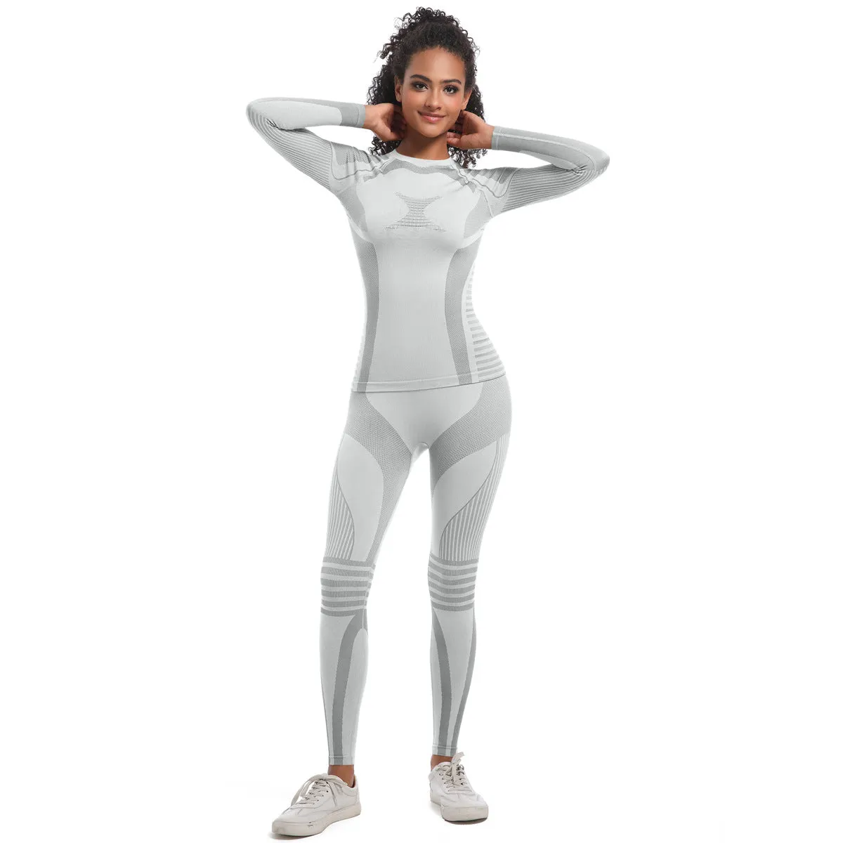 Women Wicking Thermal Sports Ski Yoga Two Piece Pant Sets