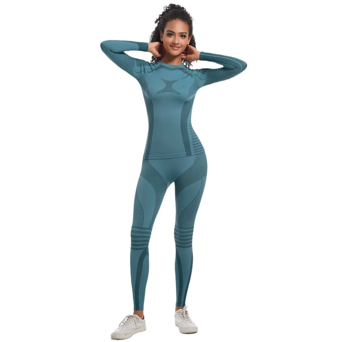 Women Wicking Thermal Sports Ski Yoga Two Piece Pant Sets