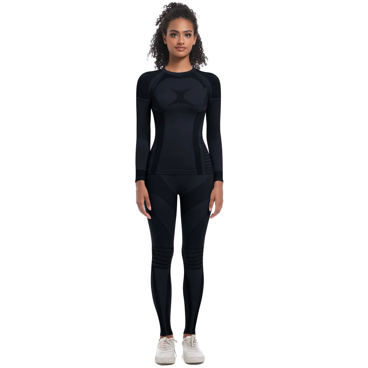 Women Wicking Thermal Sports Ski Yoga Two Piece Pant Sets
