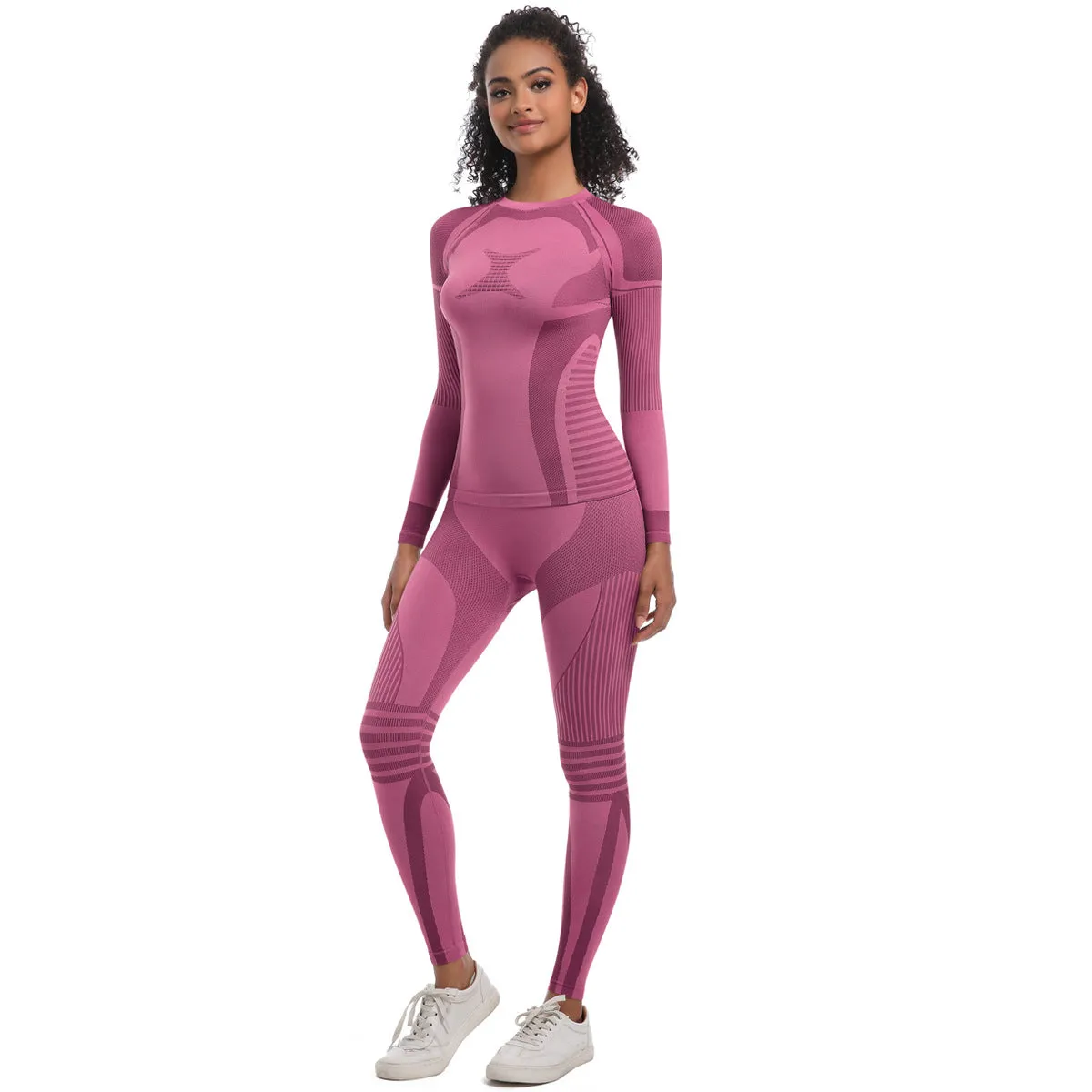 Women Wicking Thermal Sports Ski Yoga Two Piece Pant Sets