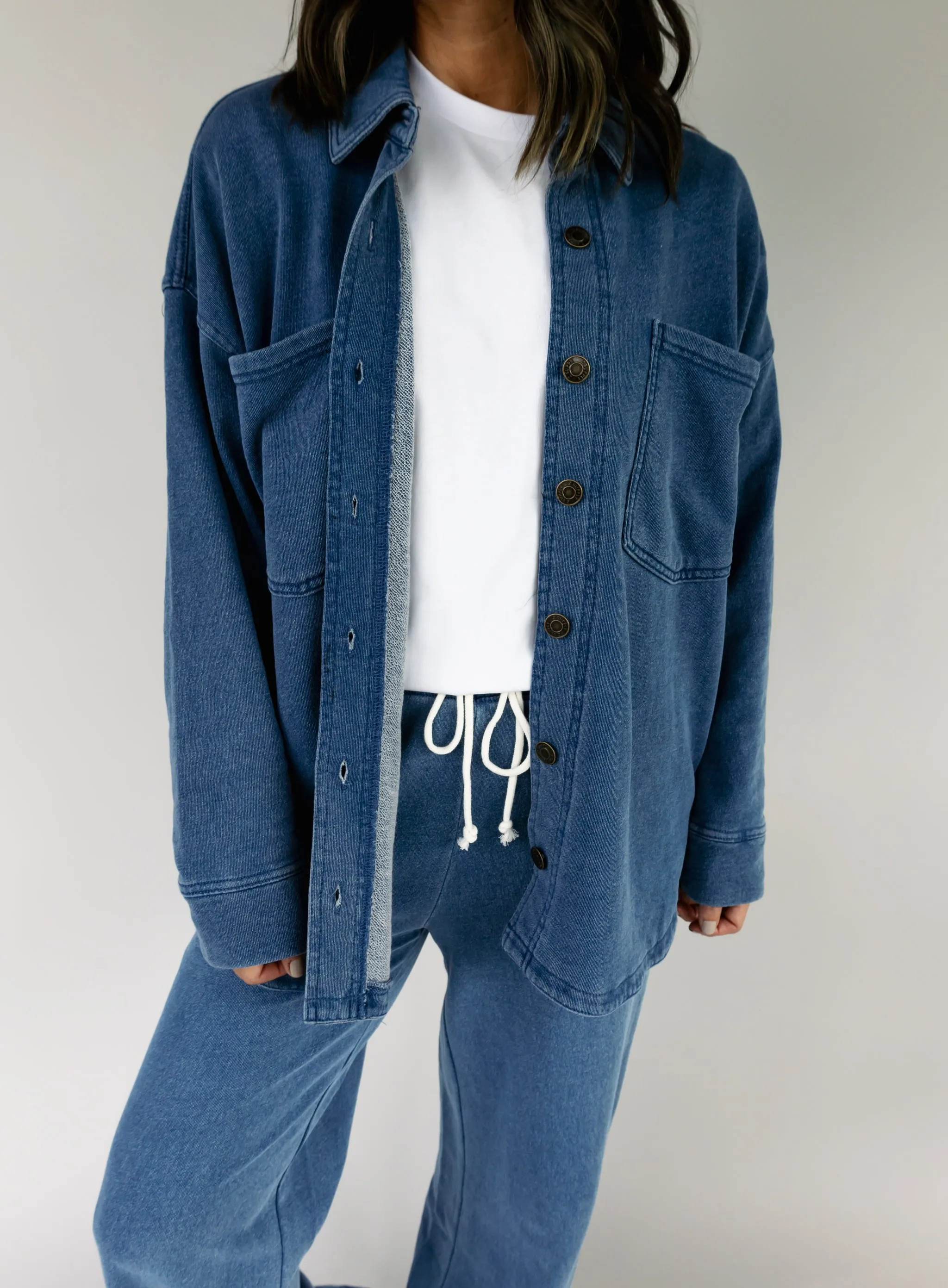 Z Supply: All Day Knit Denim Jacket - Vintage Indigo - Final Sale