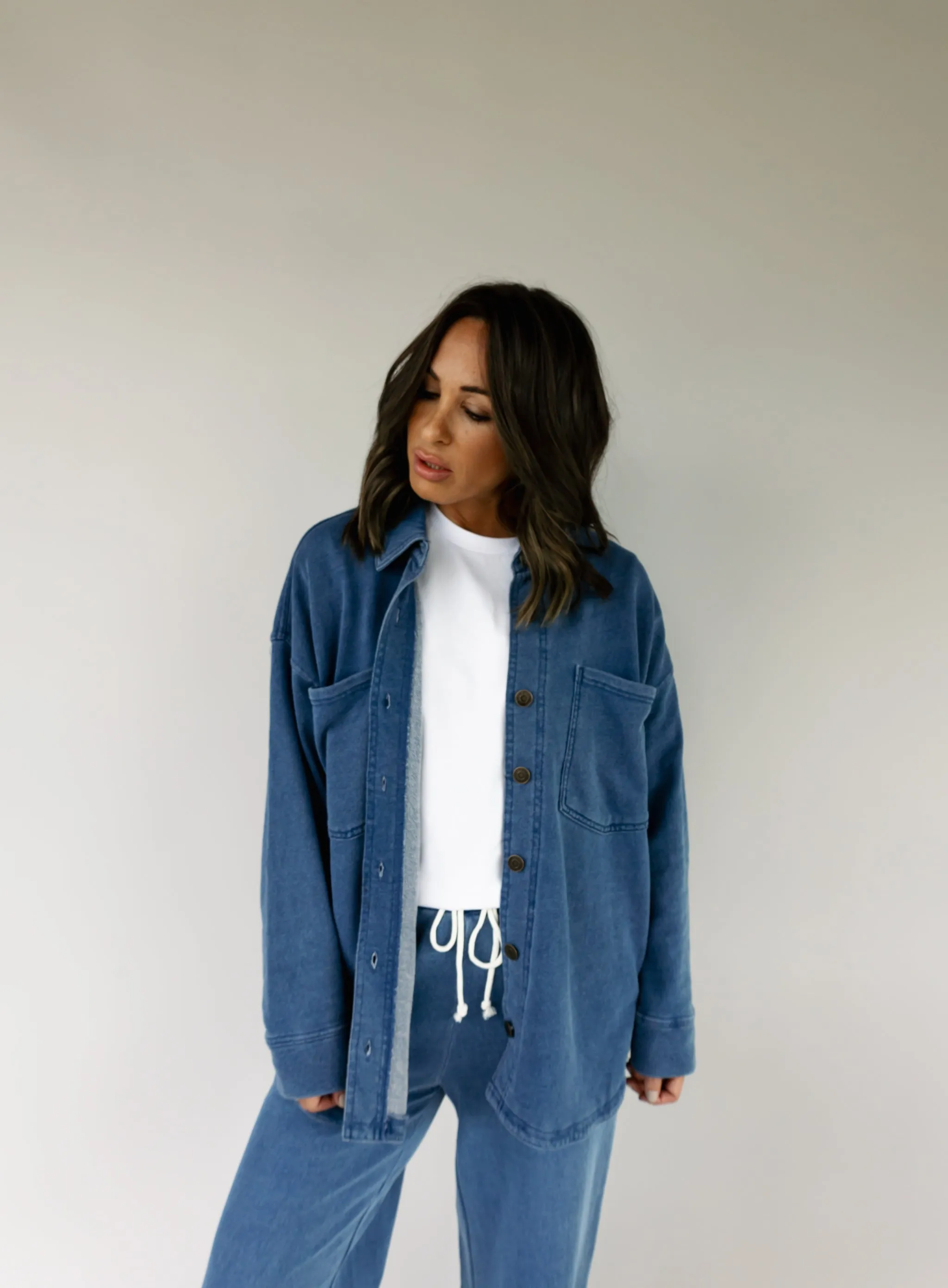 Z Supply: All Day Knit Denim Jacket - Vintage Indigo - Final Sale