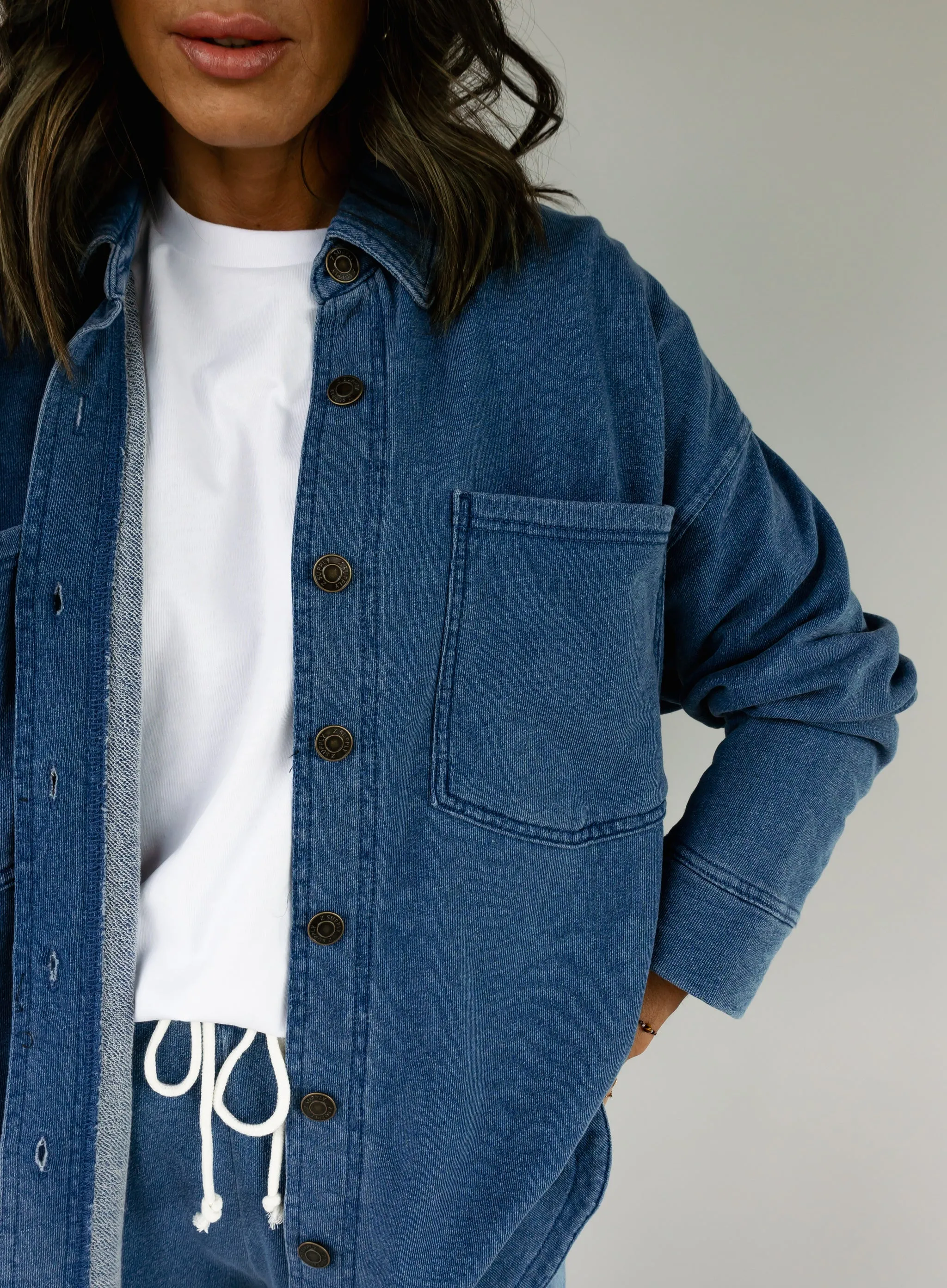 Z Supply: All Day Knit Denim Jacket - Vintage Indigo - Final Sale