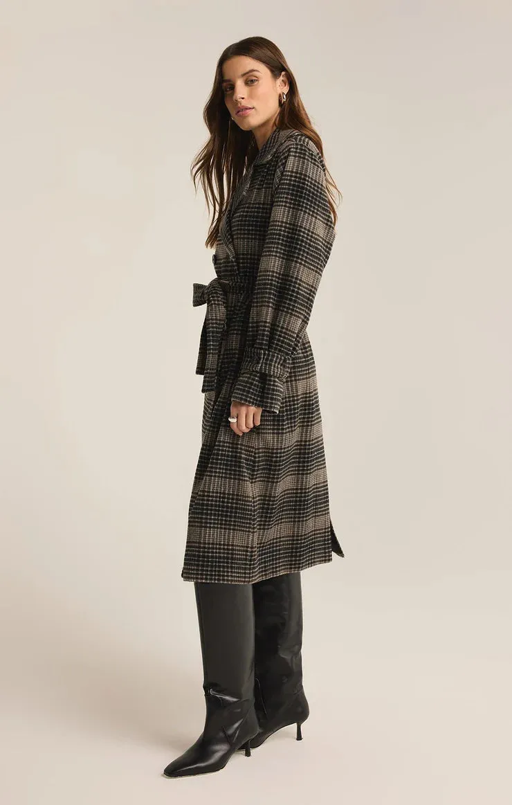 Z Supply Jackie Plaid Trench